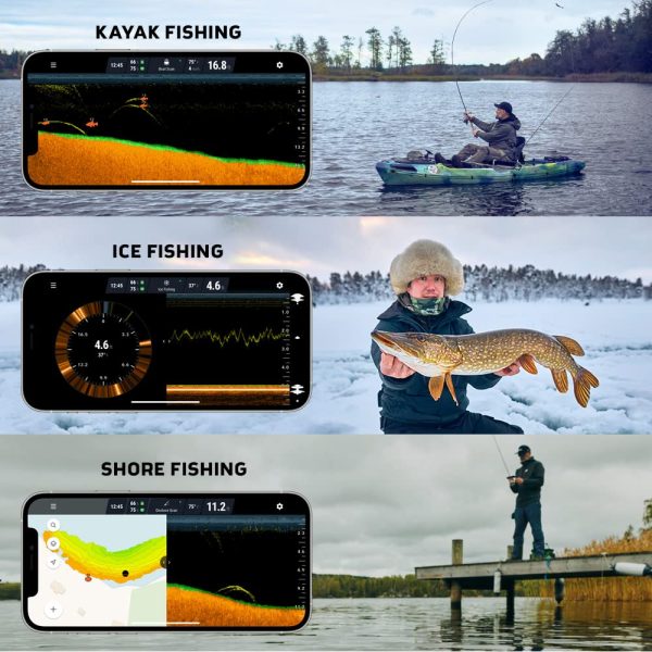 Deeper PRO+ Smart Sonar Castable and Portable WiFi Fish Finder with Gps for Kayaks and Boats on Shore Ice Fishing Fish Finder - Image 2