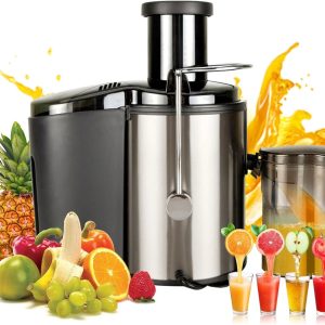 Machine, Juicer Juicer Multi-function Electric, 800W High Yield Juice Extractor with 3 Speeds, for Whole Vegetable and Fruit, Stainless Steel, Easy to Clean