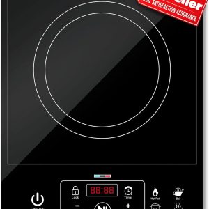 RapidTherm Portable Induction Cooktop Hot Plate Countertop Burner 1800W, 8 Temp Levels, Timer, Auto-Shut-Off, Touch Panel, LED Display, Auto Pot Detection, Child Safety Lock, 4 Preset Programs
