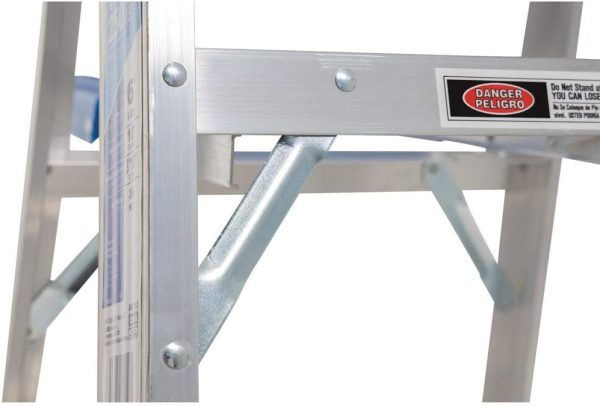 WERNER 6 ft. Aluminum Step Ladder with 250 lb. Load Capacity Type I Duty Rating - Image 5